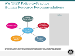 WA TPEP Policy-to-Practice Human Resource Recommendations