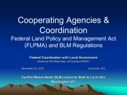 An Introduction to Cooperating Agency Status