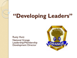 Developing Leaders” - The Washington State Grange