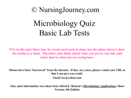 Microbiology Basic Lab Tests - Journey Through Nursing School