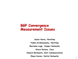 Experimental Results of BGP Convergence