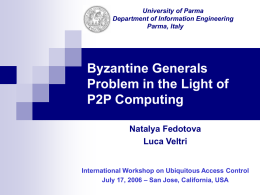 Byzantine Generals Problem in the Light of P2P Computing