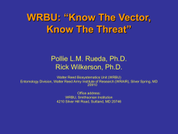 The Walter Reed Biosystematics Unit (WRBU), Department of