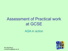 Assessment of Practical work at GCSE