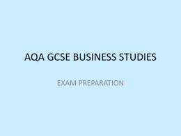 AQA GCSE BUSINESS STUDIES