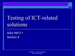 Testing of ICT-related solutions