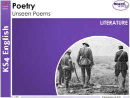 Poetry &ndash; Unseen Poems
