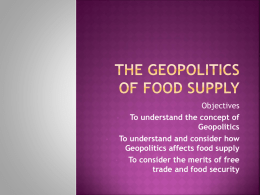 The Geopolitics of Food supply