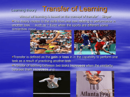 Learning theory Transfer of Learning