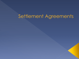 Settlement Agreements - National Federation of Federal