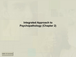 Durand and Barlow Chapter 2: An Integrative Approach to