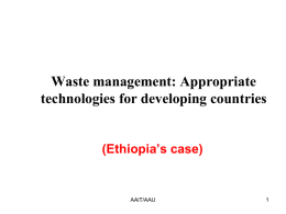 MANAGEMENT OF SOLID WASTES