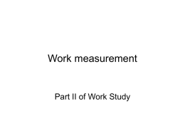 Work measurement - Indian Institute of Technology