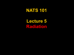 NATS 101, Section 36 Lecture 5 Radiation by Dr. David Flittner