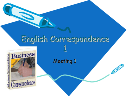 English Correspondence 1 - Blog Sivitas STIKOM Surabaya