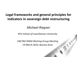 Legal frameworks and general principles for indicators in