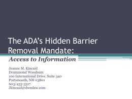The ADA’s Hidden Barrier Removal Mandate: