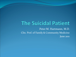 The Suicidal Patient