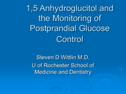 1,5 Anhydroglucitol and the Monitoring of Postprandial