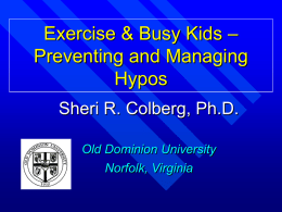 Exercise & Busy Kids - Children with Diabetes