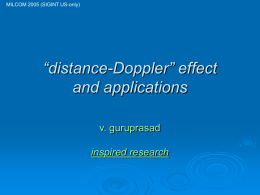 the distance-Doppler effect and applications