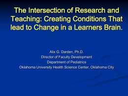 The intersection of research and teaching: Creating