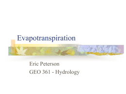 Evapotranspiration - Illinois State University