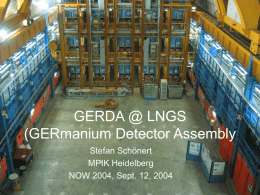 GERDA @ LNGS (GERmanium Detector Assembly