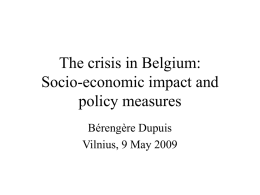Belgium and the crisis: Socio-economic impact and policy