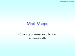 Mail Merge - Beverley Grammar School