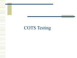 COTS Testing - Indian Institute of Technology Kanpur