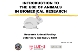 INTRODUCTION TO THE USE OF ANIMALS IN BIOMEDICAL …