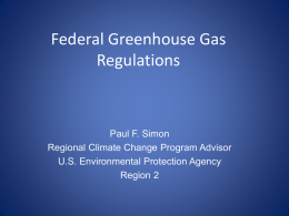Federal Greenhouse Gas Regulations