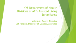 NYS Department of Health Divisions of ACF/Assisted Living