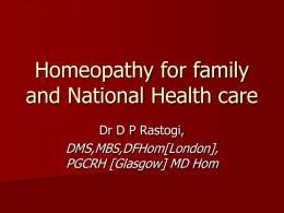 Homeopathy for self
