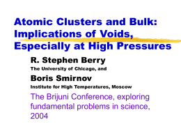 Atomic Clusters and Bulk: Implications of Voids