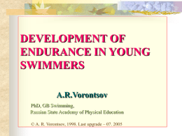 MULTI-YEAR TRAINING OF AGE GROUP SWIMMERS (CONCEPT)