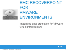 EMC RecoverPoint for VMware Environments