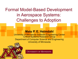 Formal Model-Based Development in Aerospace Systems