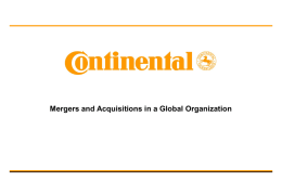 M&A in a Global Organization - UMTRI