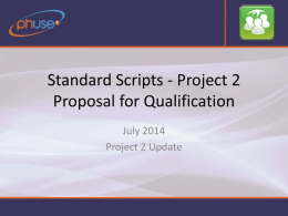 Standard Scripts - Project 2 Proposal for Qualification