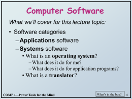 Computer Software - Welcome to the UNC Department of