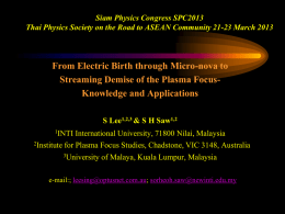 Plasma Physics-Several Perspectives