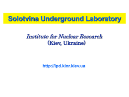 Solotvina Underground Laboratory