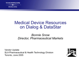 Vendor Update: Medical Device Resources Online