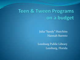 Teen & Tween Programs on a budget