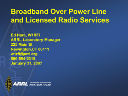 Broadband Over Power Line and Licensed Radio Services Ed