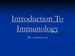 Introduction To Immunology - Dow University of Health Sciences