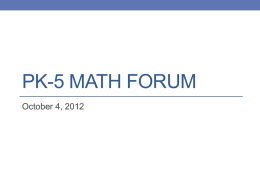 PK-5 Math Forum