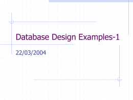 Database Design Examples